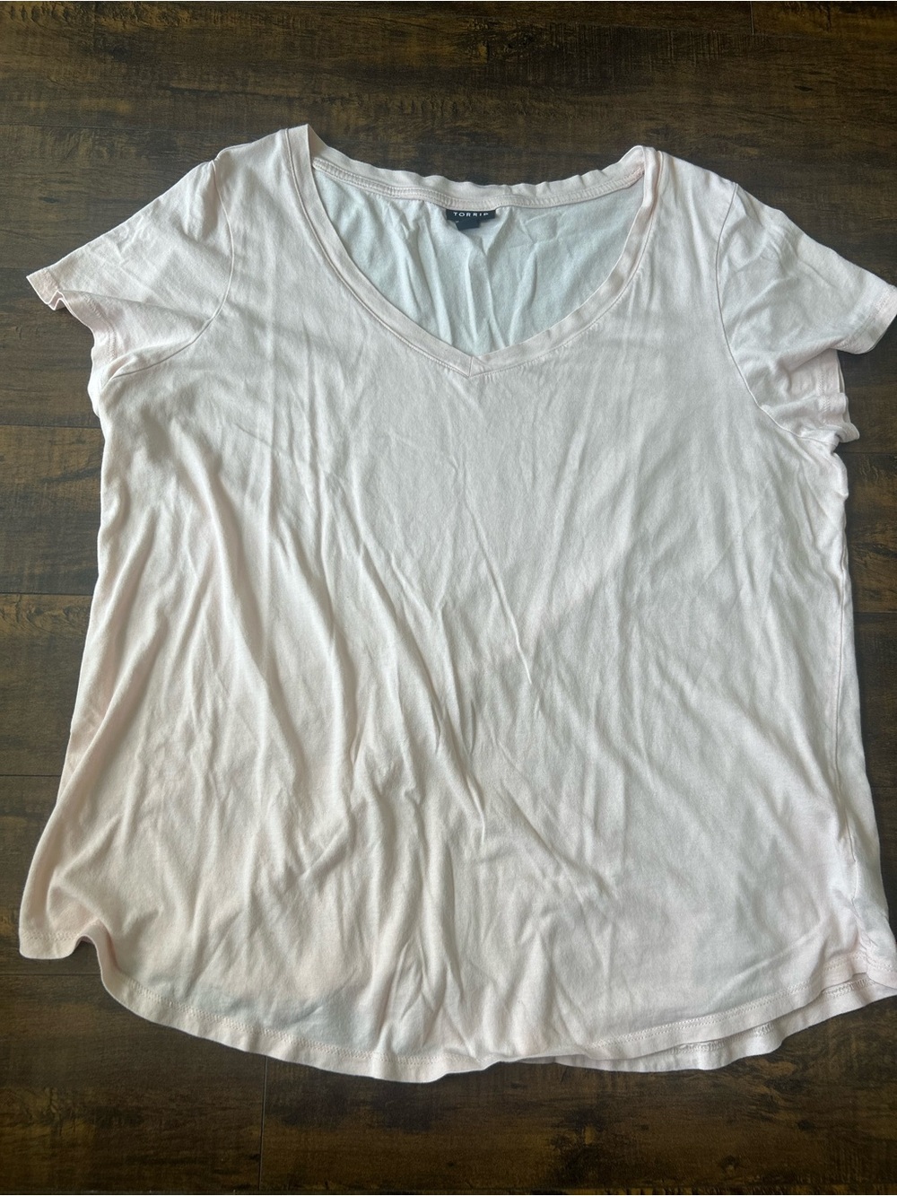 torrid Light Pink V-Neck Short Sleeve Tee